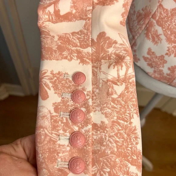 💗”L’Agence” NWT Elegant & Beautiful Pink/Cream Printed Women's Blazer Size S💖 - Picture 6 of 17